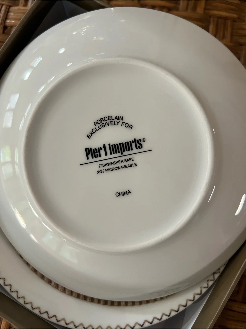 Pier 1 Gold Script Dessert Appetizer Plates - Set of 4